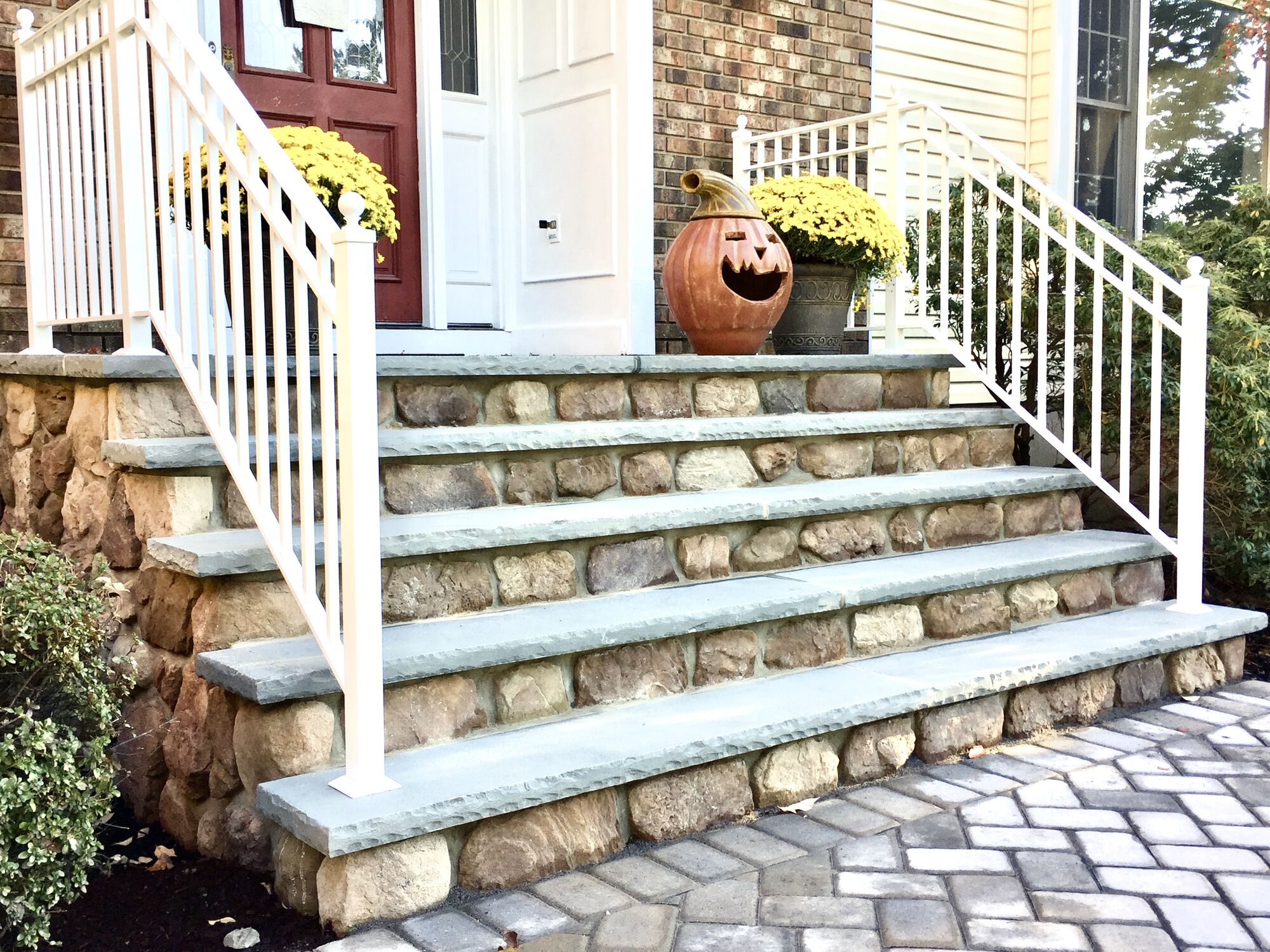 Boral Dressed Fieldstone with Bluestone Step Treads in Berkeley Heights, Union County NJ