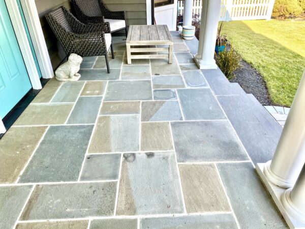 Covered Bluestone Front Porch and Steps in New Milford, Bergen County NJ