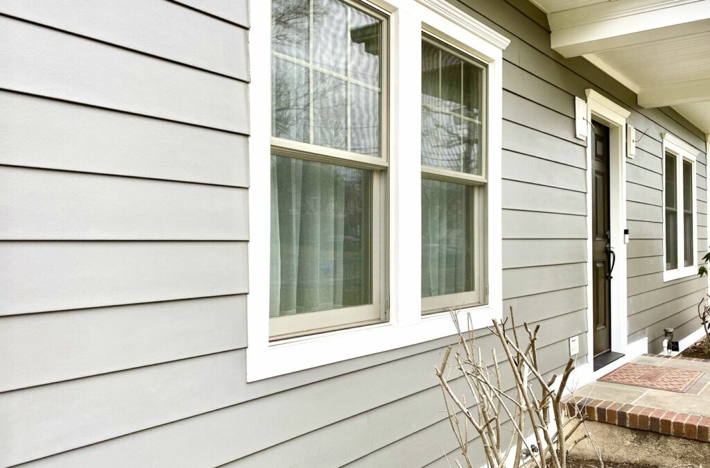 Hardie Fiber Cement Smooth Finish Siding with Azek Trim and Crown Headers in Westfield, Union County NJ