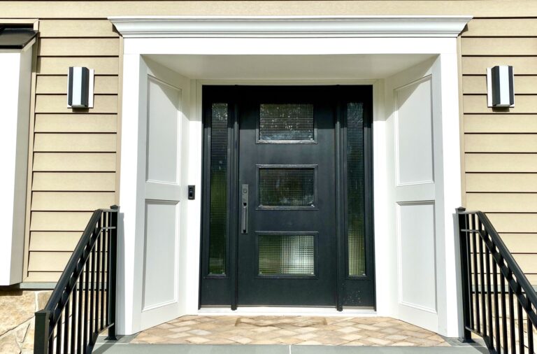 Azek Trim and Recessed Panels, Alside Windows, Therma-Tru Entry Door in Randolph, Morris County NJ