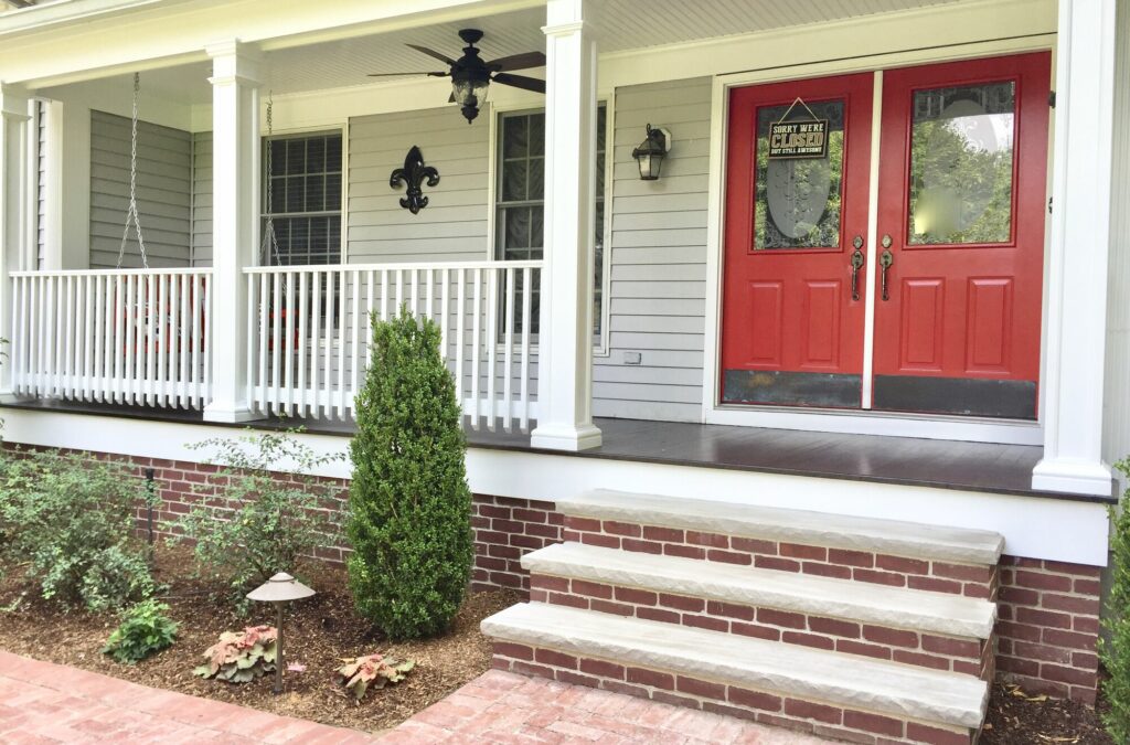 Brick Porch with Mahogany Flooring in Ramsey, Bergen County NJ