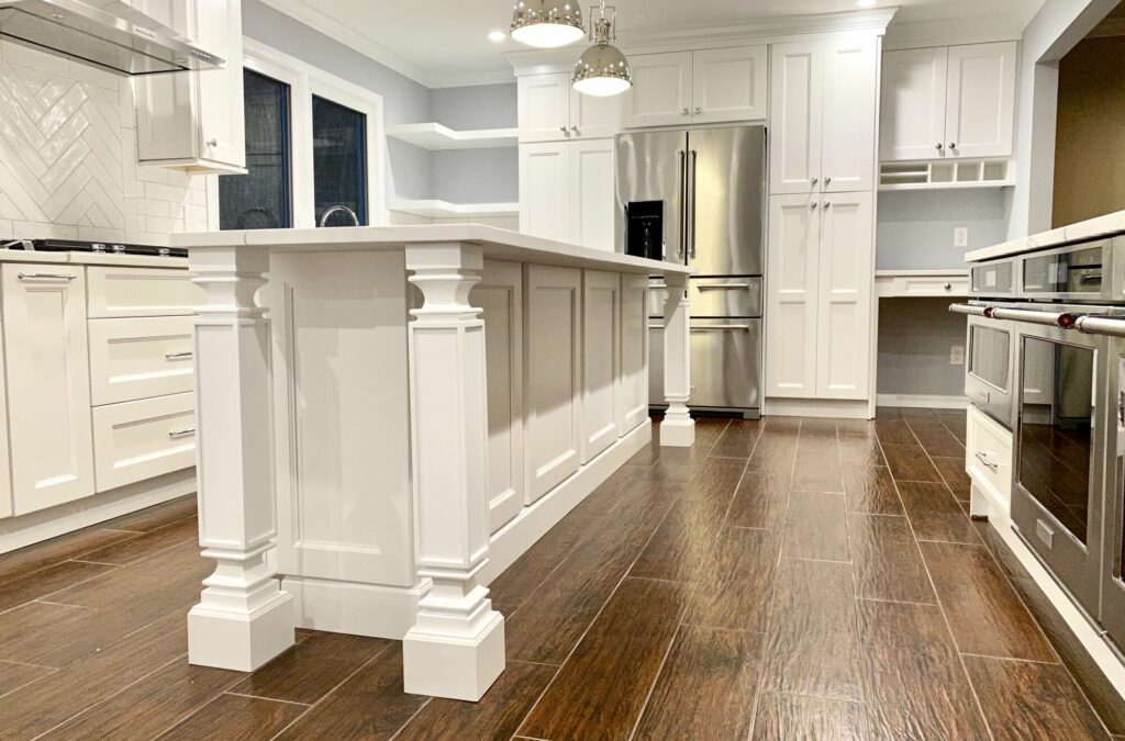 Kitchen Remodeling with Fabuwood Cabinets, Quartz Tops, Porcelain Tile Flooring in Montville, Morris County