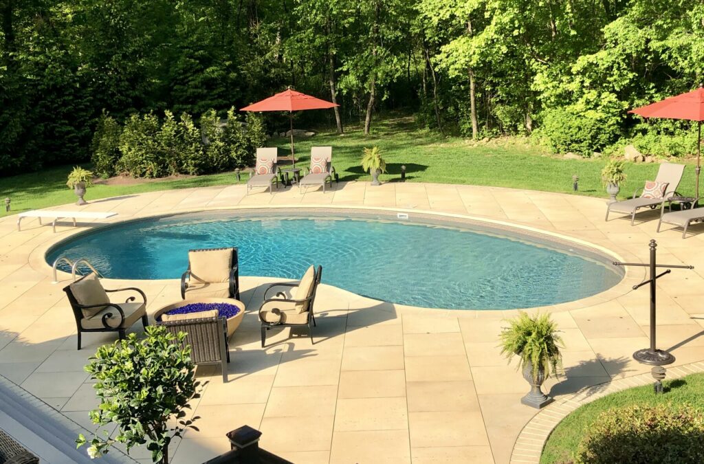 Techo Bloc Travertina Pavers and Pool Coping in Sussex County NJ