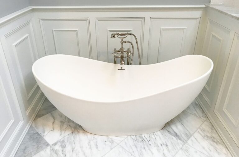 Master Bath Soaking Tub, Millwork Paneled Walls, Floor Mounted Filler in Basking Ridge NJ