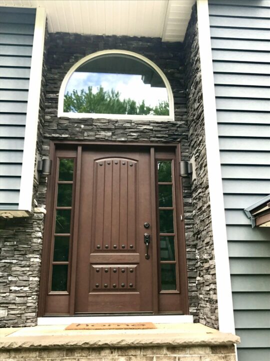 Therma Tru Entry Door, Custom Window, Boral Stone in Morristown, Morris County NJ