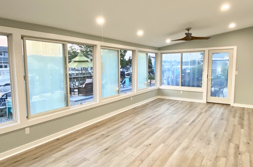 Sunroom Porch with Andersen Windows _ Doors, Vinyl Flooring in Brick, Ocean County NJ