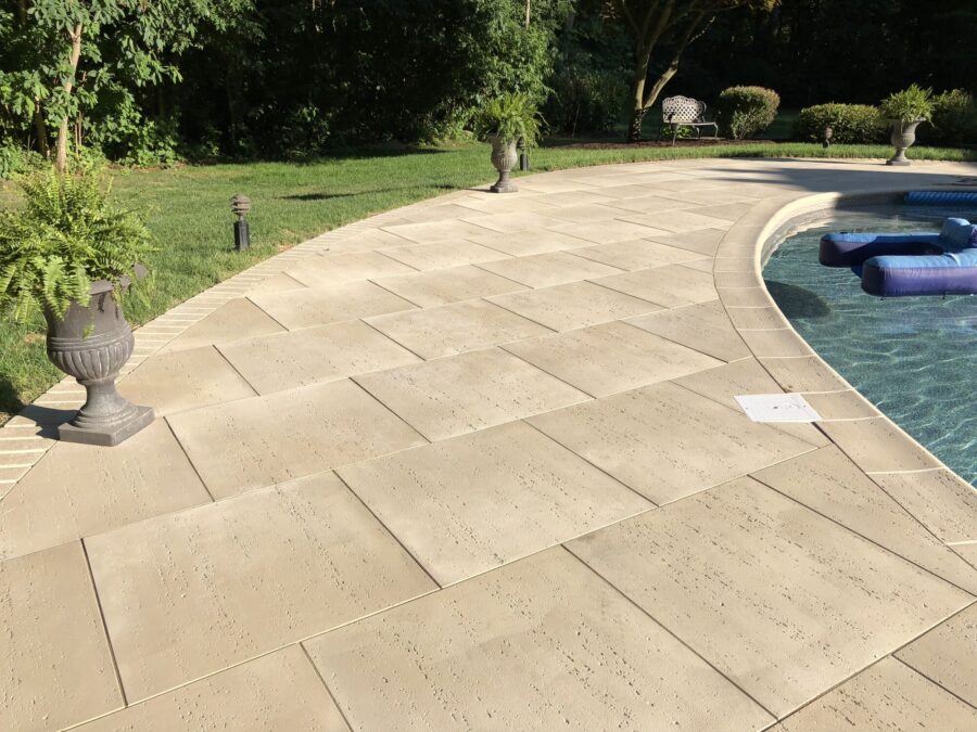 Tech Bloc Travertina Slab Paver Patio in Sparta, North Jersey