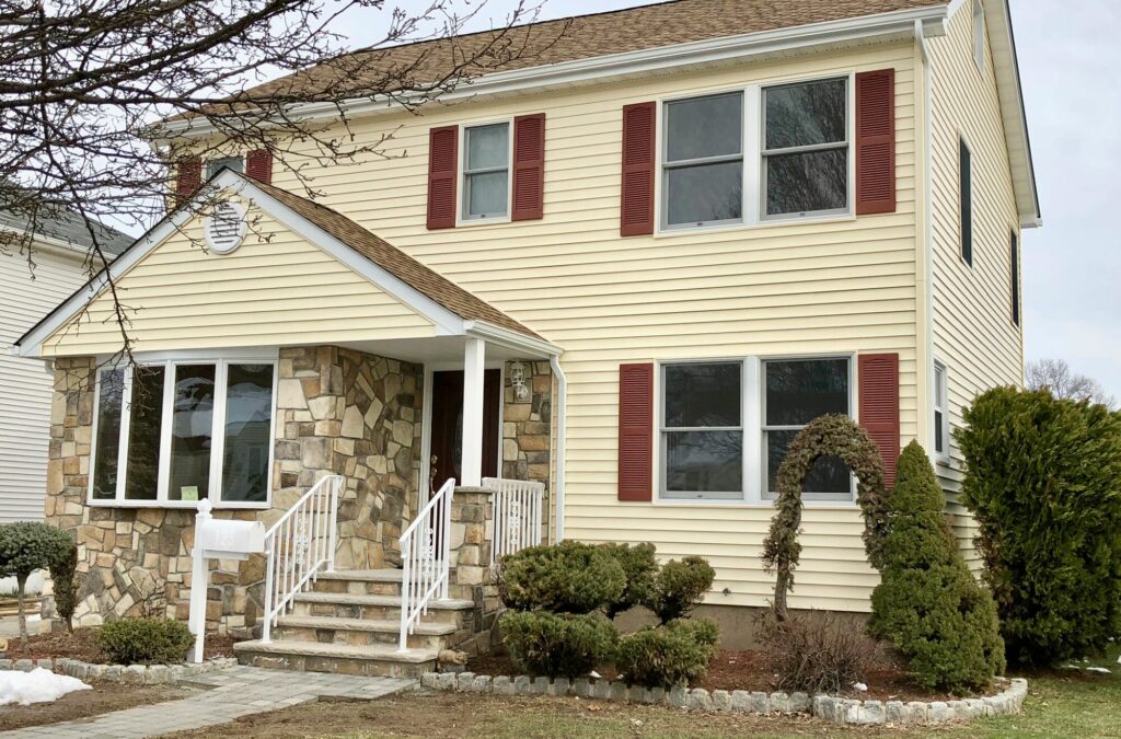 Add-a-Level Addition with New GAF Roof, Alside Siding, Boral Stone, Andersen Windows in Hasbrouck Heights, Bergen County NJ