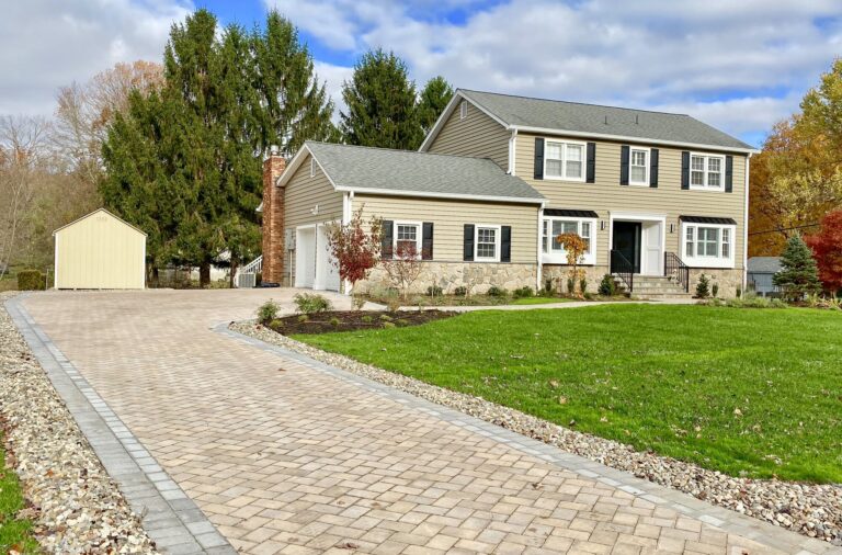 Brick Paver Driveway & Walkway with Cambridge Pavingstones in Randolph, Morris County NJ