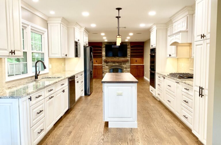 Brighton Maple Oatmeal Kitchen Cabinetry with Black Walnut Countertops in Rockaway, Morris County NJ