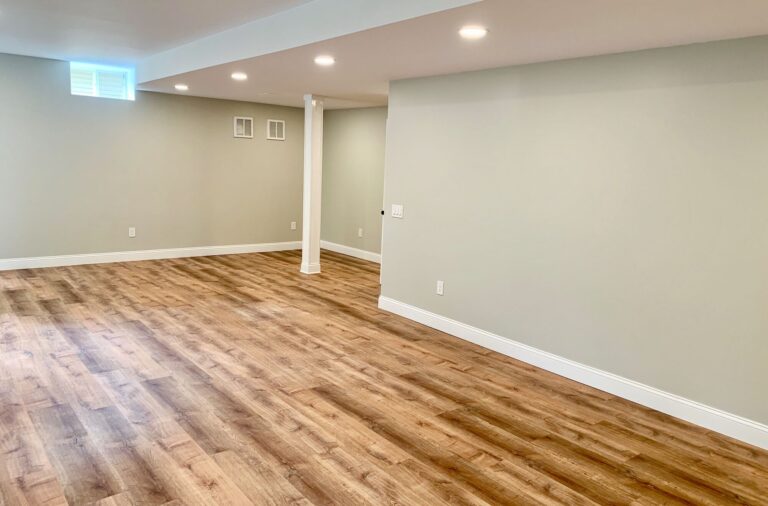 Finished Basement with Mold and Mildew Resistant Purple Drywall, MDF Trim, Vinyl Flooring, Heating and Cooling System, Full Bath in West Orange, Essex County NJ