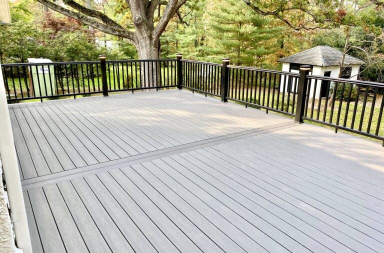 Composite Timbertech Deck with Black Composite Rails in Summit, Union County NJ
