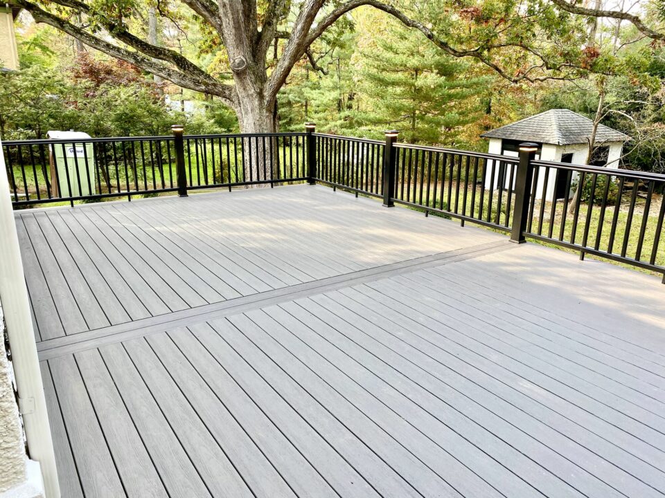 Composite Timbertech Deck with Black Composite Rails in Summit, Union County NJ