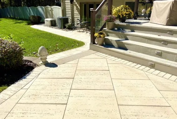 Techo-Bloc Travertina Paver Patio and Walkway in Sparta, Sussex County NJ