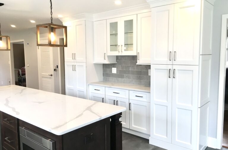 Custom Kitchen Bar Cabinetry with Stone Countertops in Upper Saddle River, Bergen County