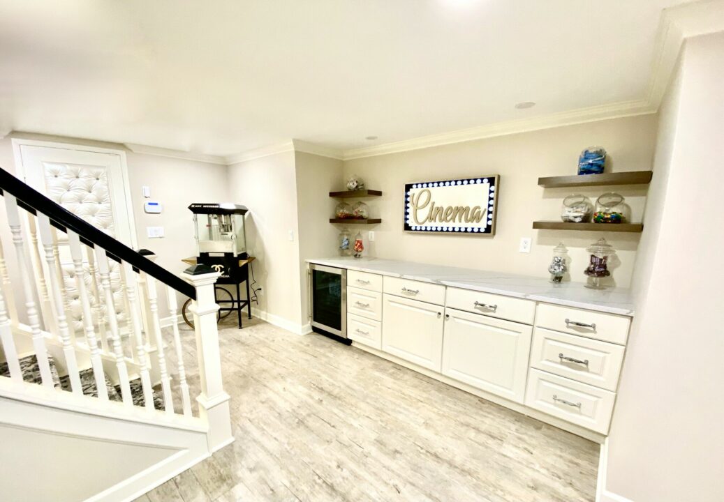 Basement with Built-In Cabinetry in Bergen County NJ