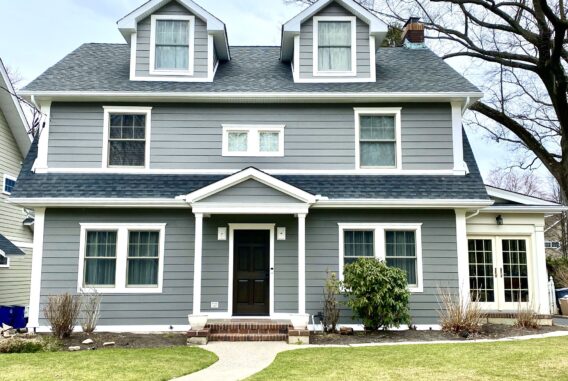 James Hardie Fiber Cement Lap Siding, Azek Trim, Vinyl Soffit, New Gutters in Westfield, Union County NJ