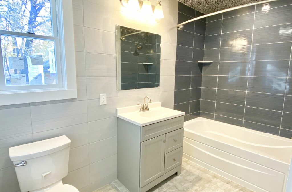 Bathroom Addition with Kohler Fixtures and Porcelain Tile in Cranford, Union County NJ
