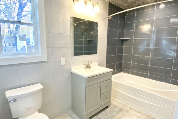 Bathroom Addition with Kohler Fixtures and Porcelain Tile in Cranford, Union County NJ