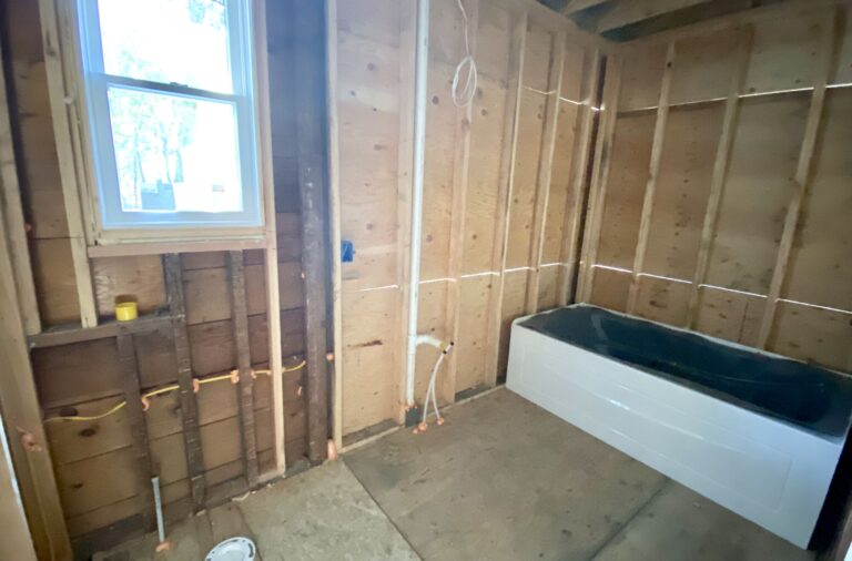 Bathroom Addition with Kohler Fixtures and Porcelain Tile in Cranford, Union County NJ