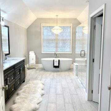 Custom Bath with Fleurco Tub, Kallista Faucets, Porcelain Tile Flooring in Sparta, Sussex County NJ