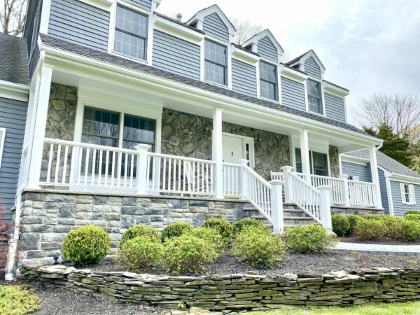 Porch Remodeling with Azek Trim and Boral Stone in Hillsborough, Somerset County NJ