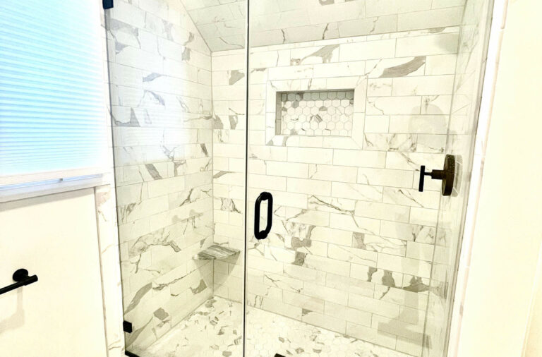 Attic Bathroom addition with Custom Trim Seating