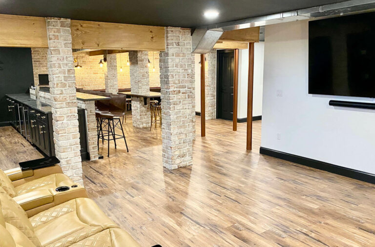 Basement Finishing with Bar