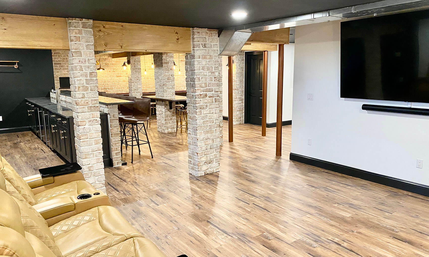 Basement Finishing with Bar