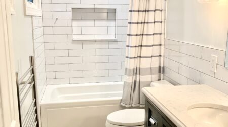 A standard bathroom remodel in a New Jersey home.