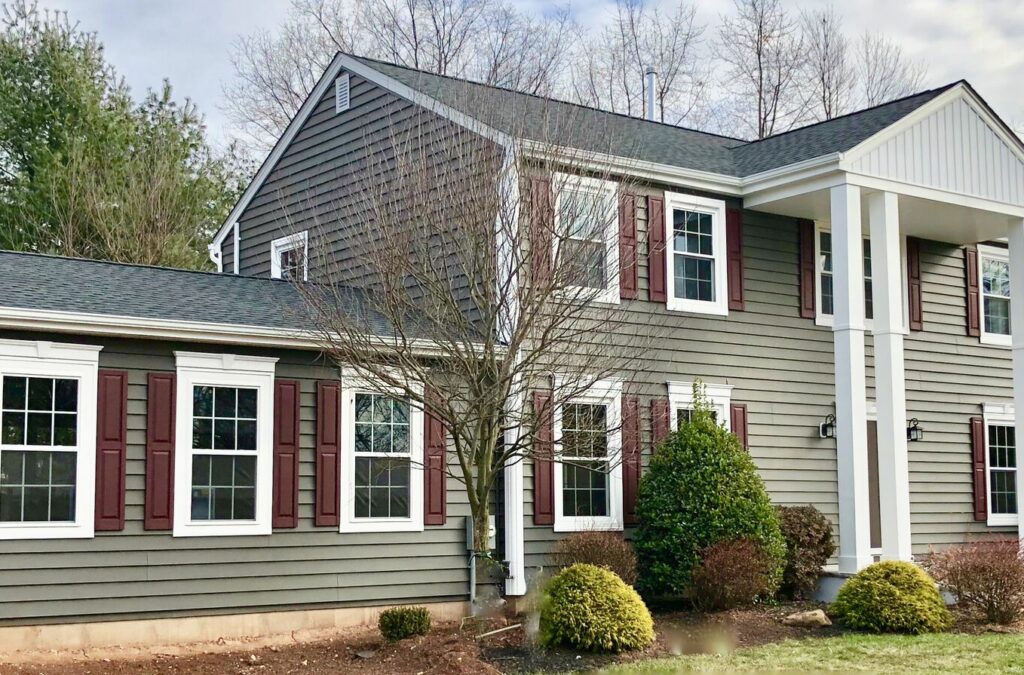 Family Room Addition, Prodigy Siding, GAF Roofing, Mezzo Windows, Gutters and Trim in Hillsborough, Somerset County NJ