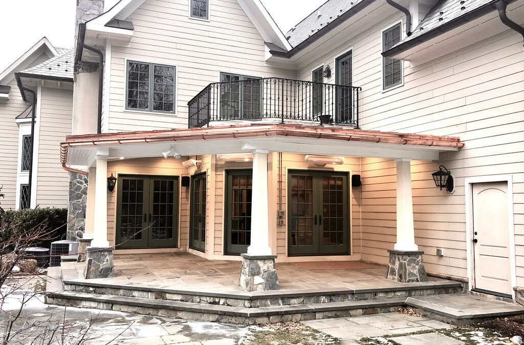 Outdoor patio area added onto an existing New Jersey home.