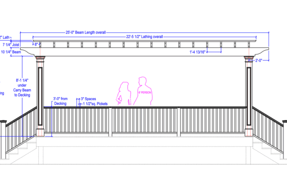 Custom design of composite deck with pergola