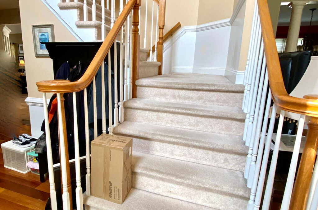 Carpeted staircase