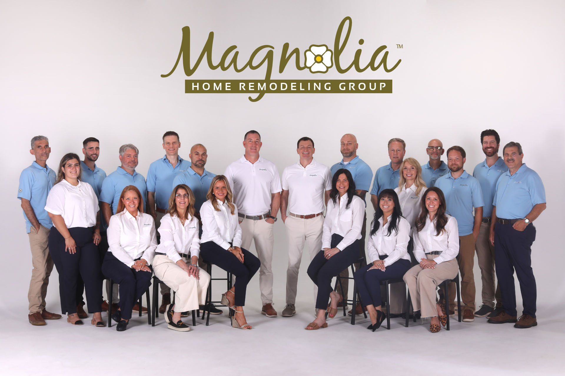 Group photo of the Magnolia Home Remodeling outside of their office in Union, NJ