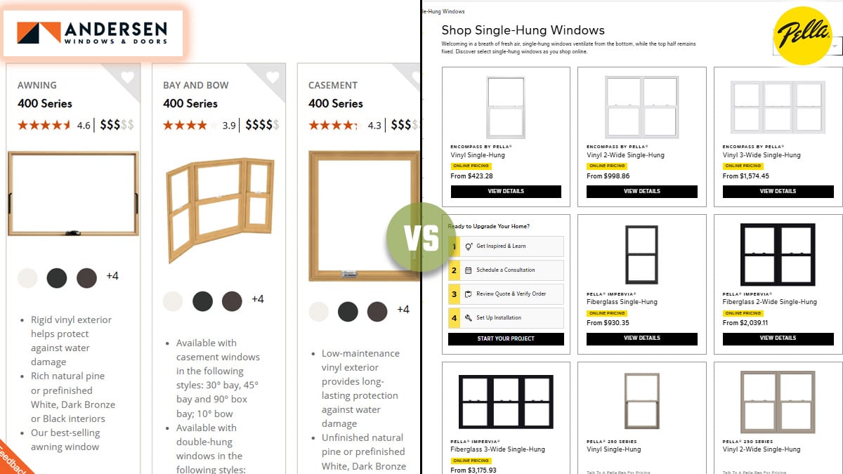Andersen Vs Pella Windows Window Materials