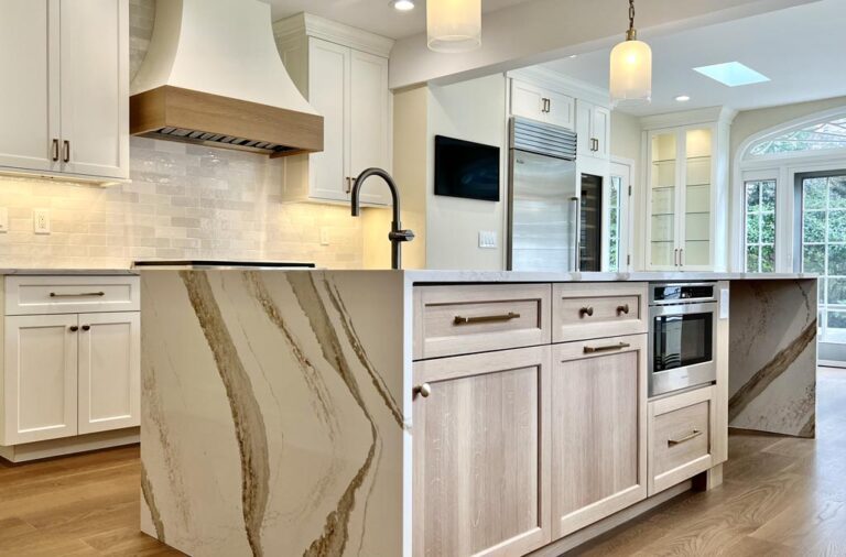 Waterfall Countertops Kitchen Remodel in Short Hills, NJ by Magnolia Home Remodeling Group project photo